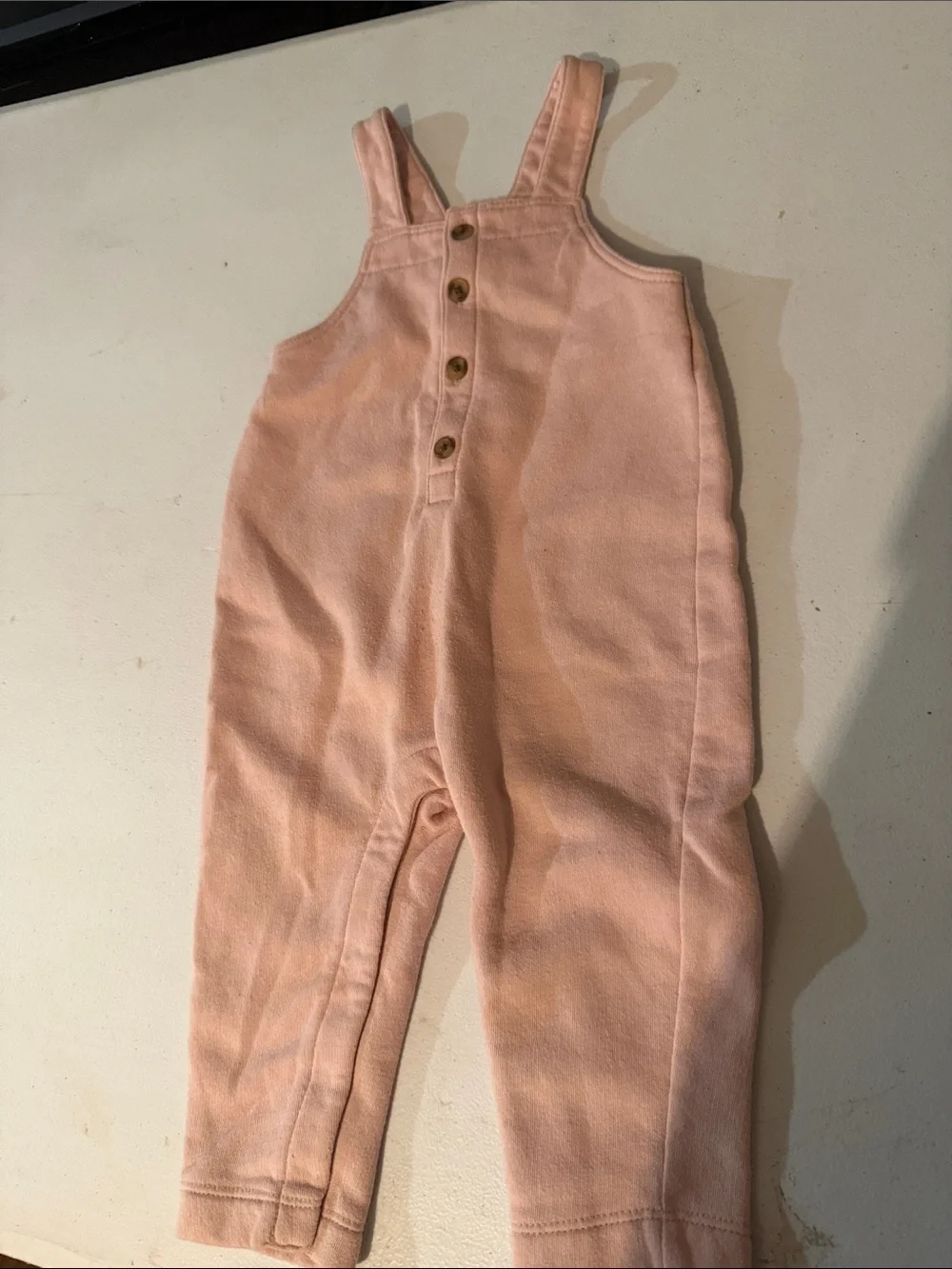 Old Navy Light Pink Button-Front Kids Overalls